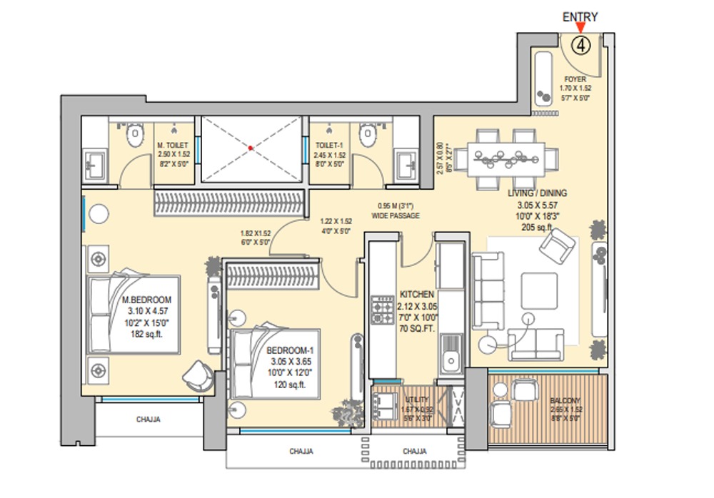 2 BHK - Elegante