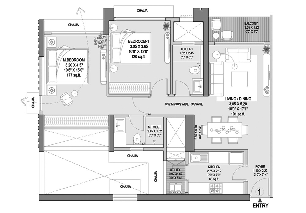 2 BHK - Supreme