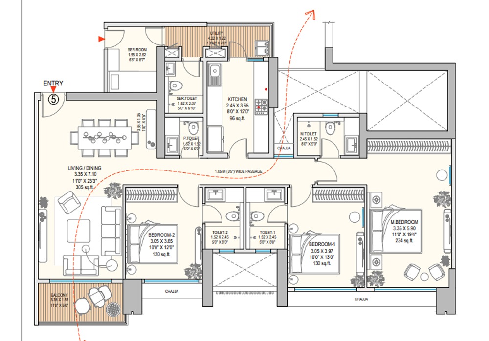 3 BHK - Opulent